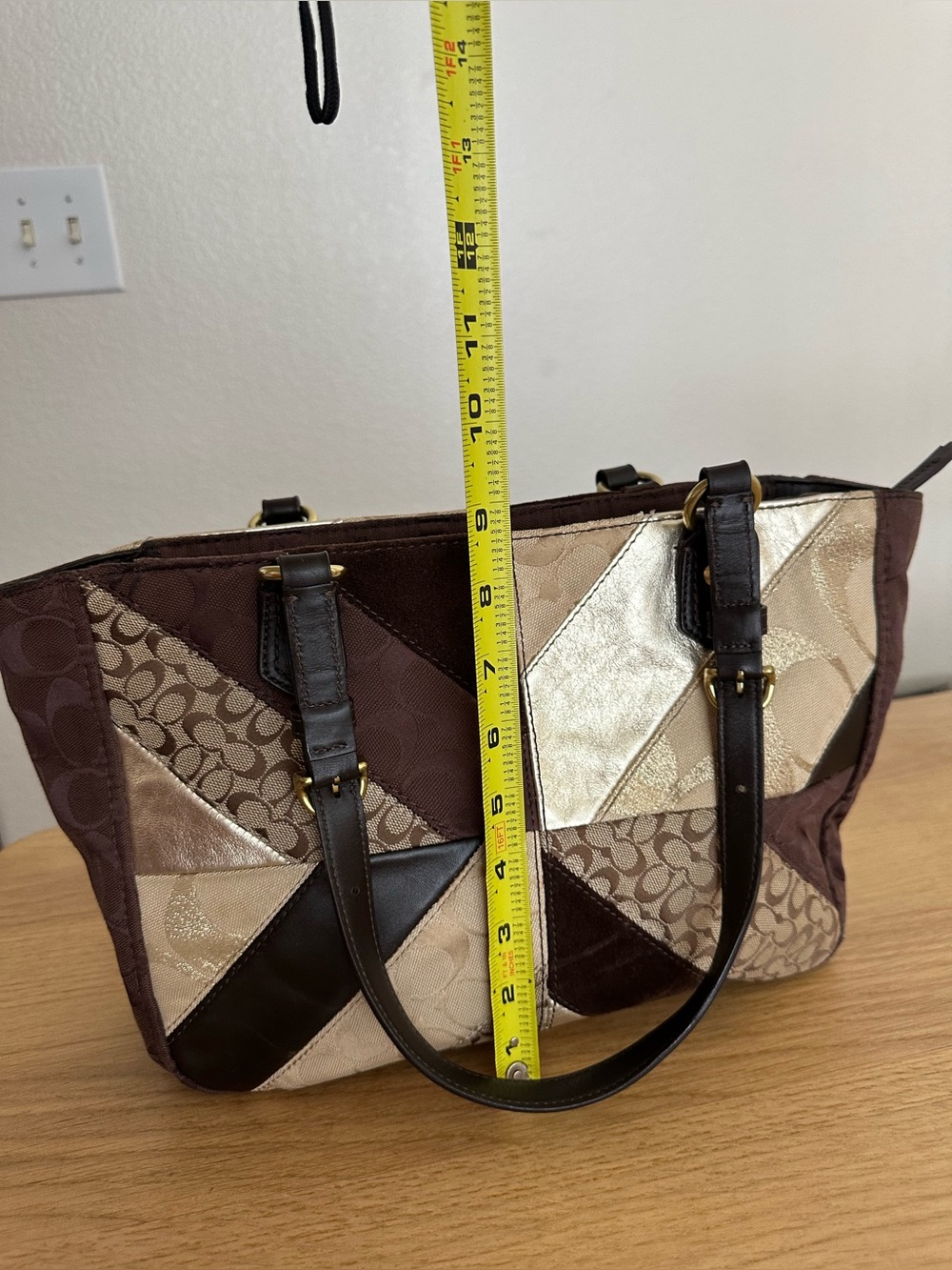 Coach Patchwork Tote Zippy Bag - Picture 5 of 13
